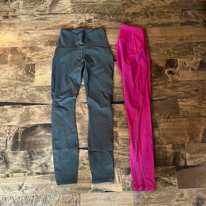 Lululemon Train to Be Leggings Bundle (Raspberry and Dark Olive)